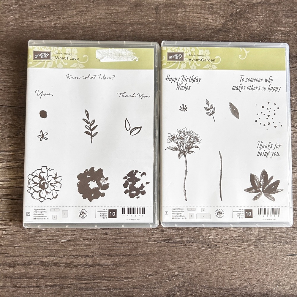 Stampin Up Floral Clear Stamp Set Bundle What I Love & Avant Garden Card‎ Craft